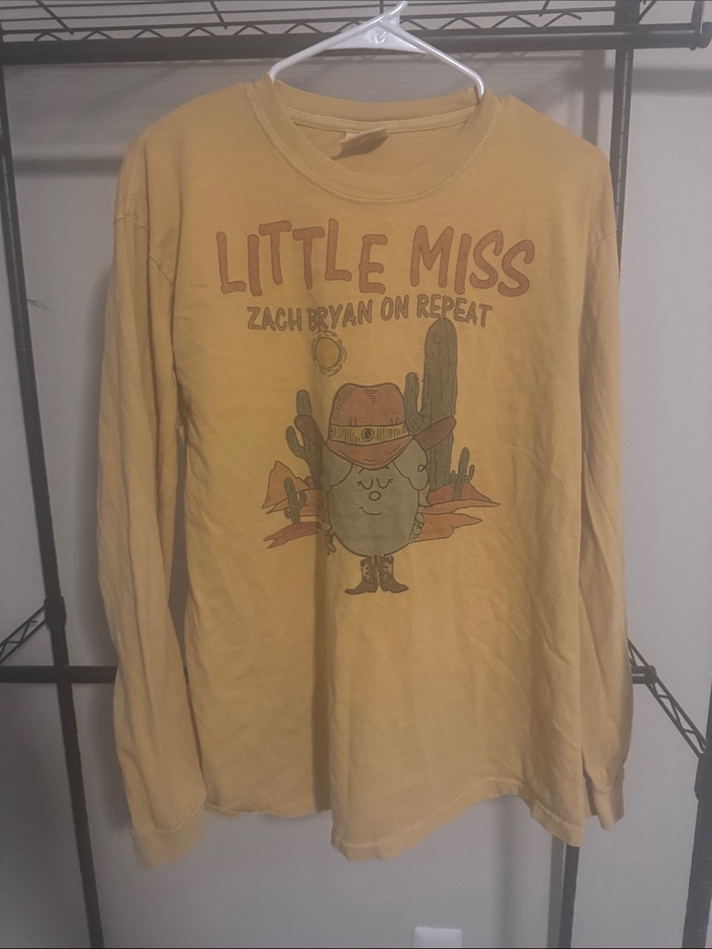 Comfort Colors Mustard 'Little Miss' Graphic Long Sleeve Tee